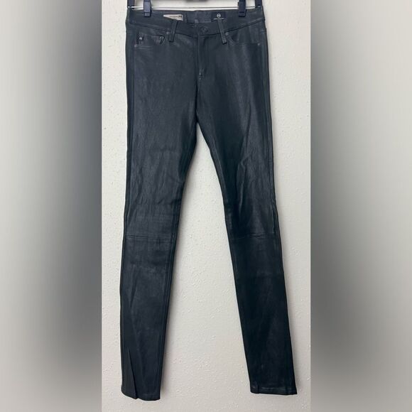 NWOT AG 100% Lamb Leather The Leggings Supper Skinny in Climbing Ivy Size 26 - Picture 3 of 14
